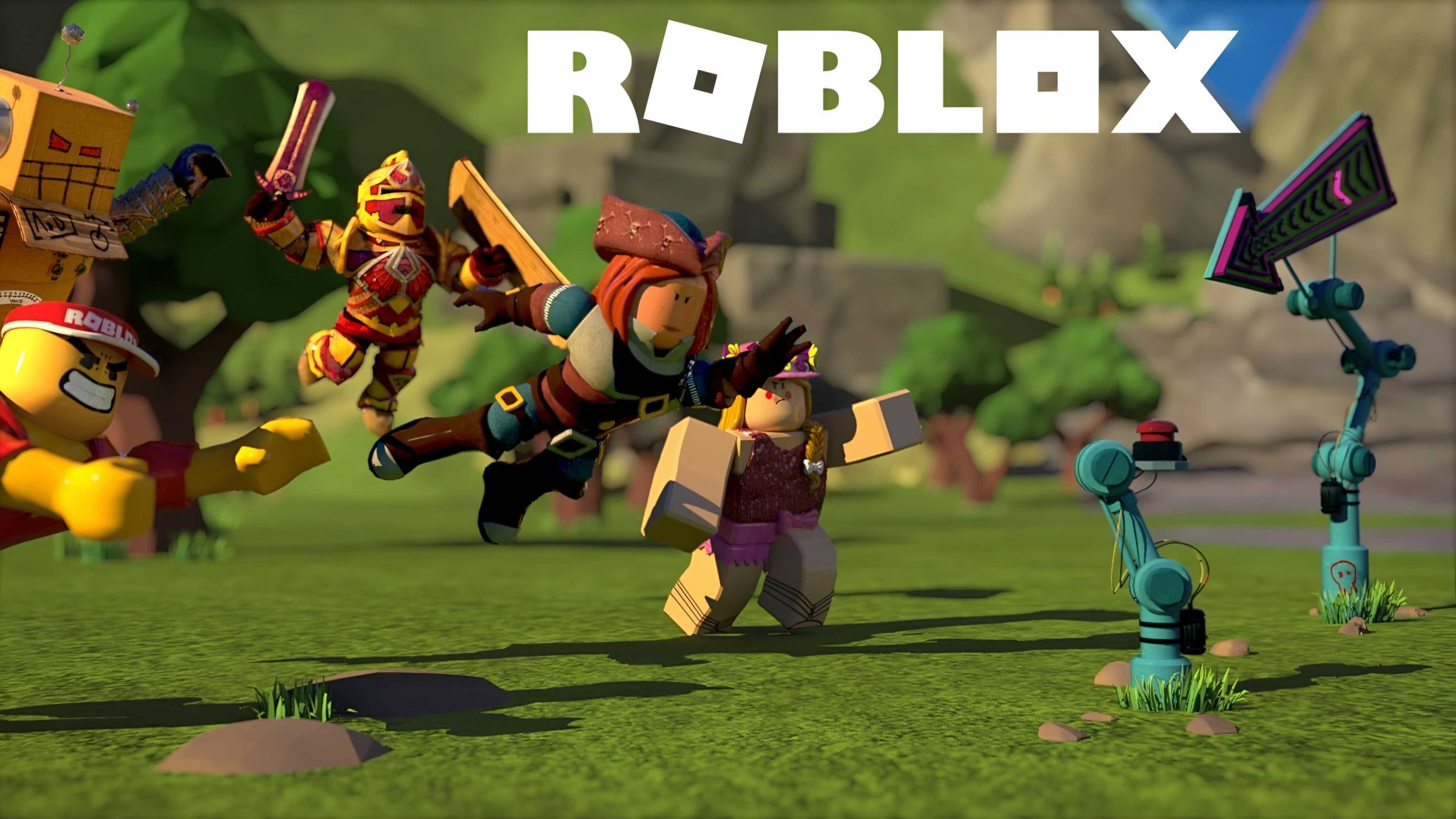 Roblox gameplay showing avatars and different game worlds