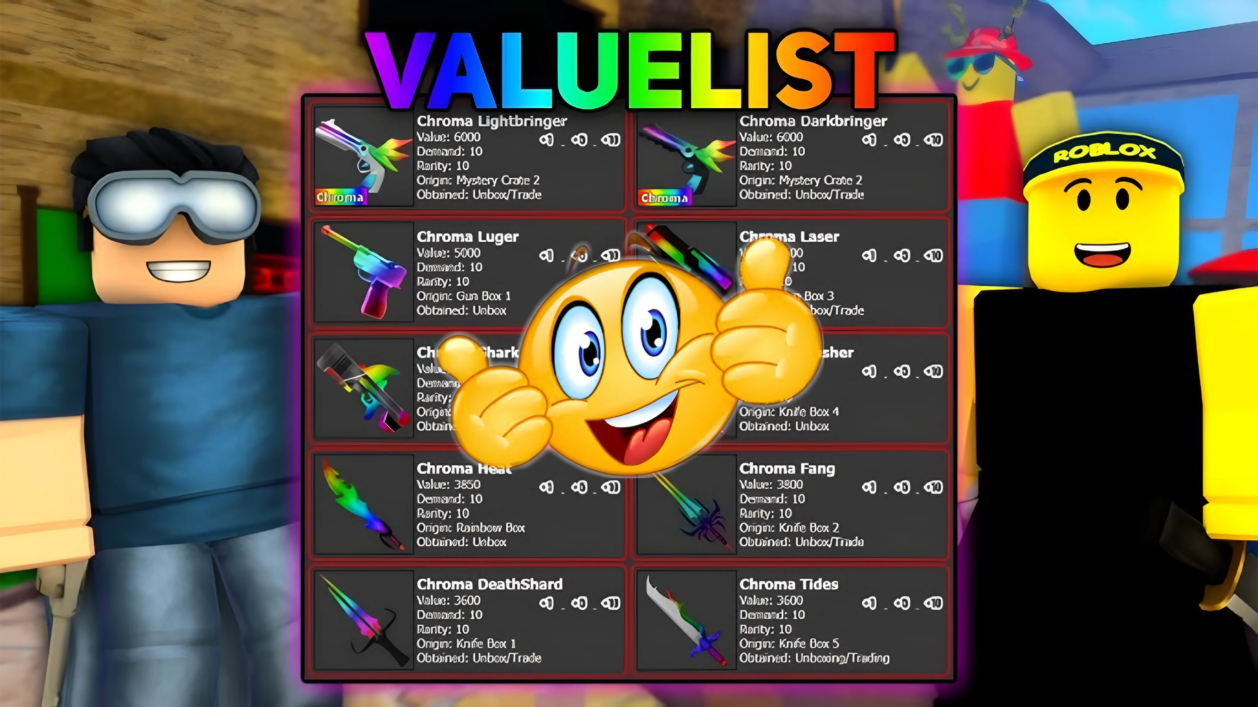 Murder Mystery 2 Value List (June 2026) – Godly Weapons, Ancient Items & Trading Values Roblox game screenshot